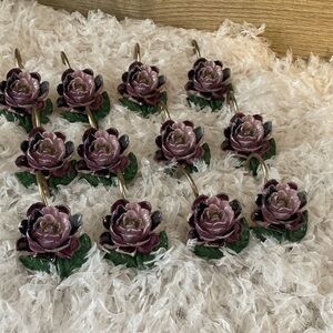 Shower Curtain Rings Purple Rose